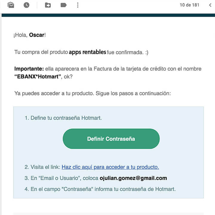 correo de ingreso