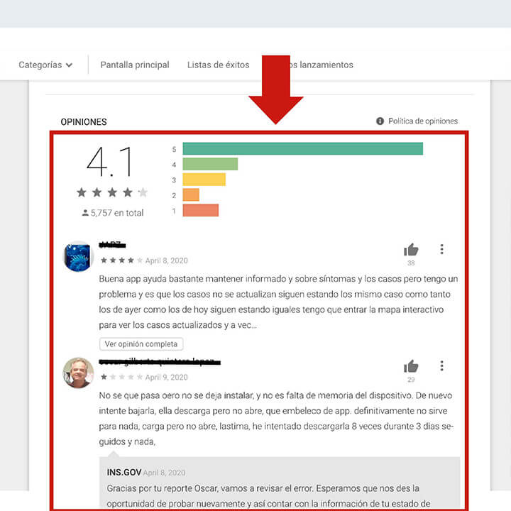 calificacion coronapp