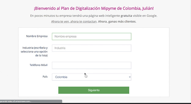 Datos iniciales páginas web gratis